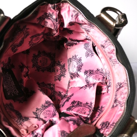 My Flat In London 'Brighton' Black Silver Sequin Shoulder Bag Purse Leather - Picture 13 of 13